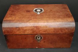 Antique Wooden Sewing Box and Contents