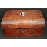 Antique Wooden Sewing Box and Contents