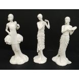 Vintage 3 x Royal Worcester Figures The 1920's Vogue Collection