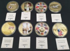Collectable Coins 8 x Assorted Subjects Royalty Concord RAF etc.
