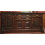 Antique Large Hardwood Victoria Side Server or Side Board