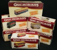 Vintage 6 x Atlas Die Cast Model Buses Boxed