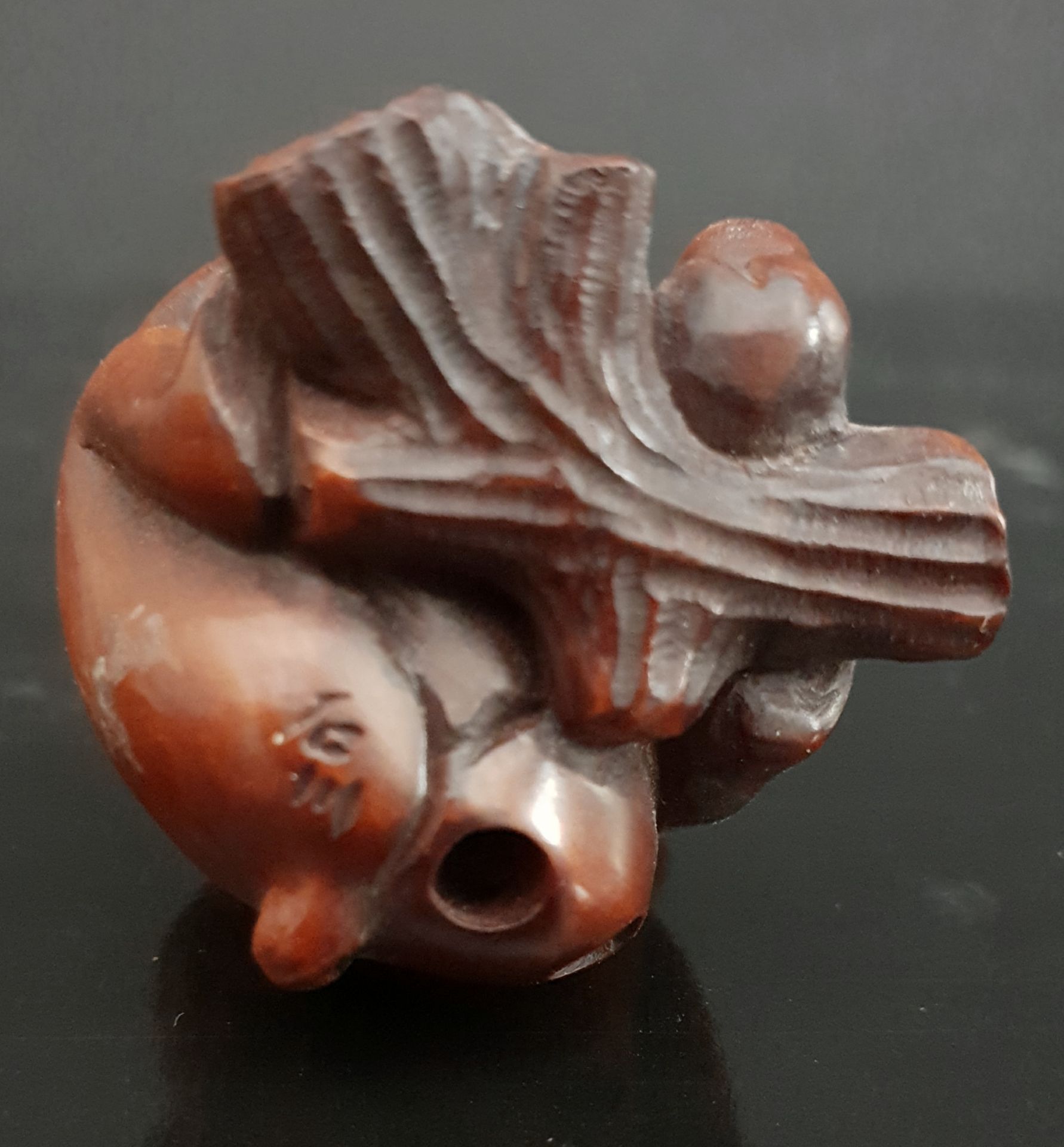 Vintage Wooden Netsuke Monkey Signed - Image 5 of 6