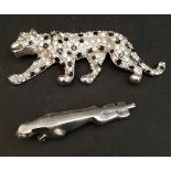 Costume Jewellery Jaguar Brooch & Jaguar