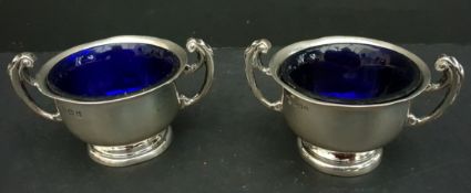 Two Sterling Silver Salts Hallmarked Birmingham Elkington & Co.