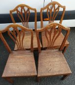 Antique Set of 4 Hardwood Edwardian Chairs