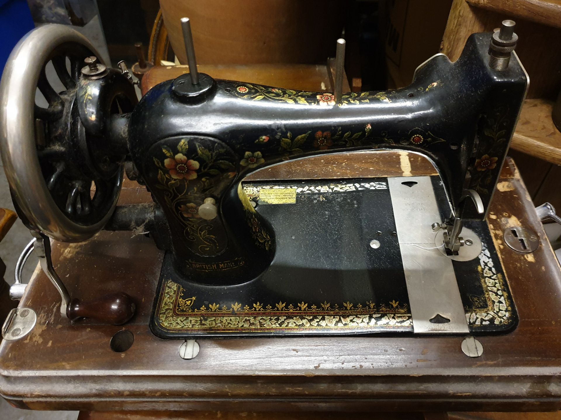 Antique 2 x Sewing Machines Singer & Bradbury's - Image 5 of 9