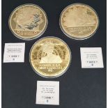 Collectable Coins 3 x Includes H.M. Queen Elizabeth II 100mm Coins