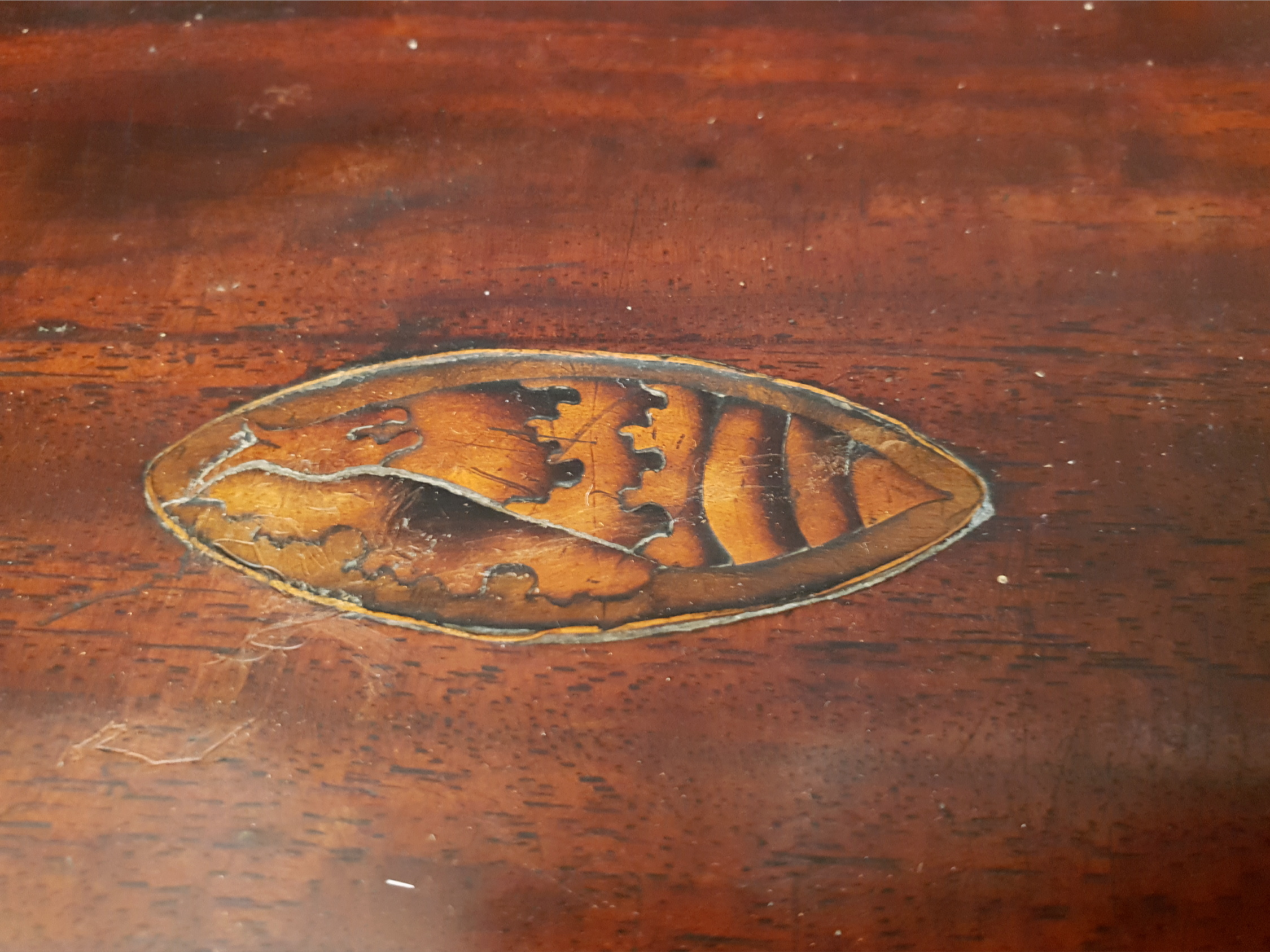 Antique Wooden Tea Caddy On Cast Feet - Image 2 of 5
