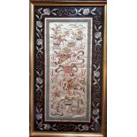Antique Art Chinese Silk Intricately Embroidered Panel
