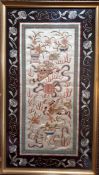 Antique Art Chinese Silk Intricately Embroidered Panel