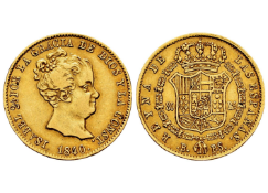 Elizabeth II (1833-1868). 80 reales. 1840. Barcelona