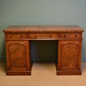 Country House Figured Mahogany Antique Victorian Pedestal Sideboard
