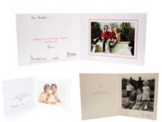 2 X Princess Diana & Prince Philip Hand Signed + 2 x Queen Elizabeth & Prince Philip Signed Cards