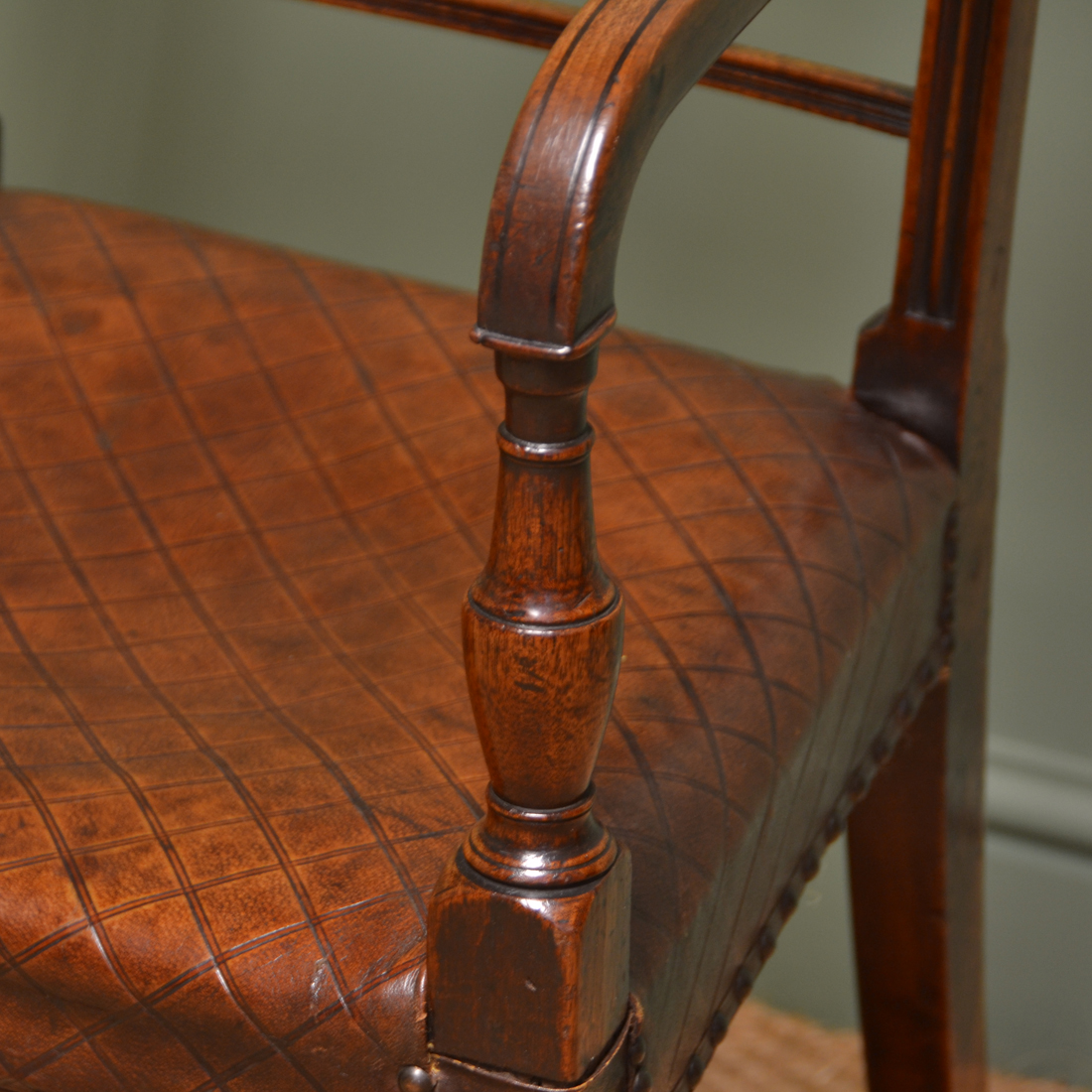 Striking Set of Eight Regency Antique Mahogany Dining Chairs - Image 5 of 10