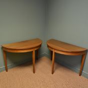 Pair of Antique Edwardian Walnut D End Side / Console Tables