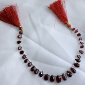 Garnet Red Graduating Pear Drops Faceted Drops 34 cts not enhanced Mozambique