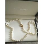 Goldsmith Pearl Necklace with 18ct gold and diamond clasp