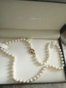 Goldsmith Pearl Necklace with 18ct gold and diamond clasp