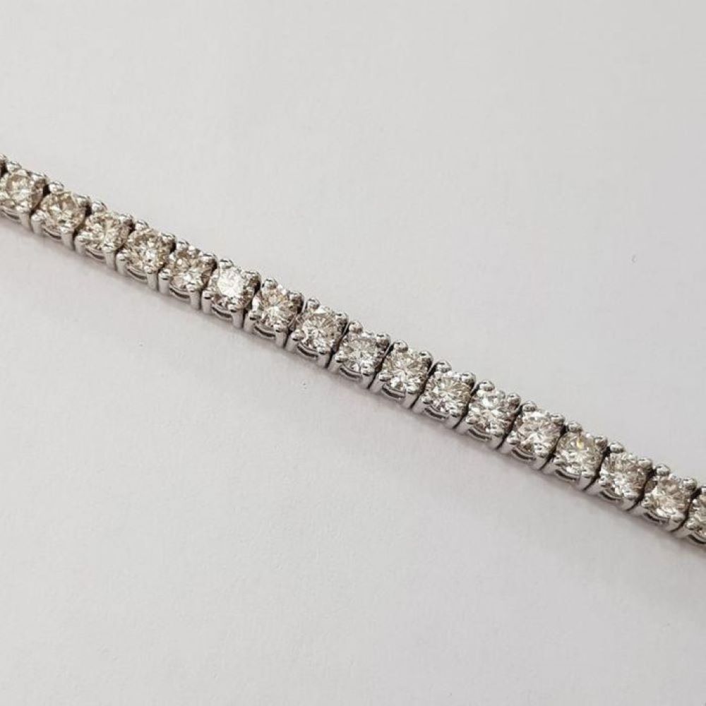 14 kt. White gold - Bracelet Diamond - Image 4 of 6