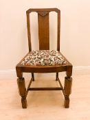 4 Antique Chairs solid Wood with staffed Seat