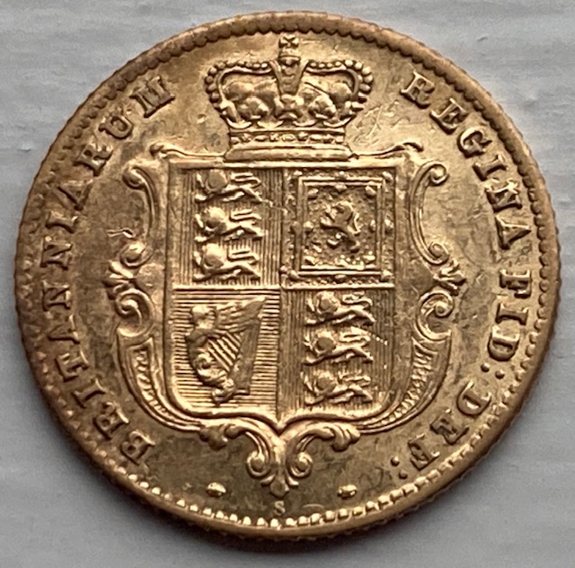 Scarce extremely fine 1871 'sydney' gold half sovereign - Image 2 of 2