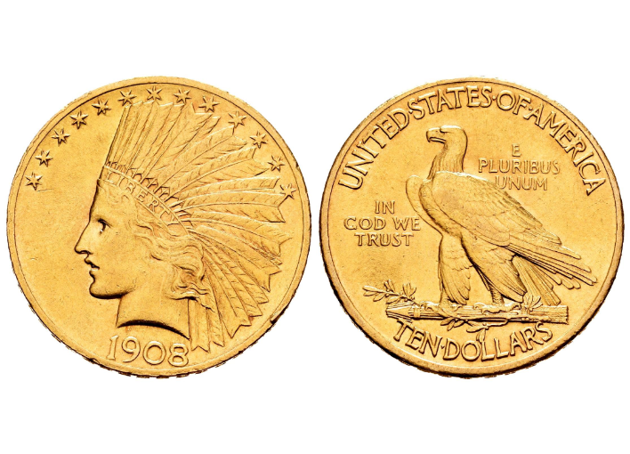 United States. 10 dollars. 1908. Philadelphia. (Km-130)