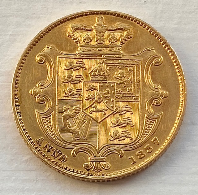 Detailed 1837 King William IV full gold sovereign - Image 2 of 2