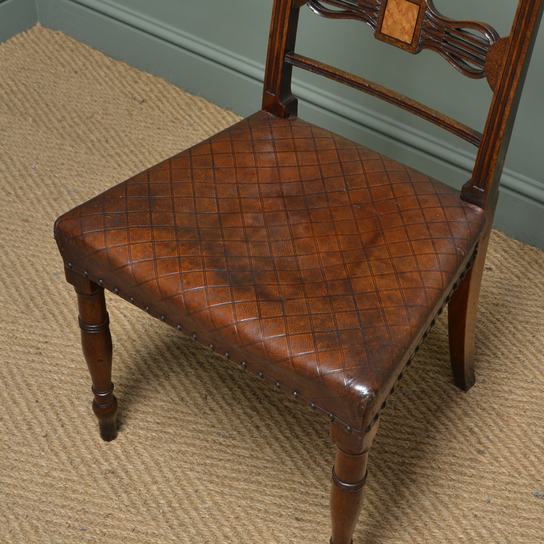 Striking Set of Eight Regency Antique Mahogany Dining Chairs - Image 10 of 10