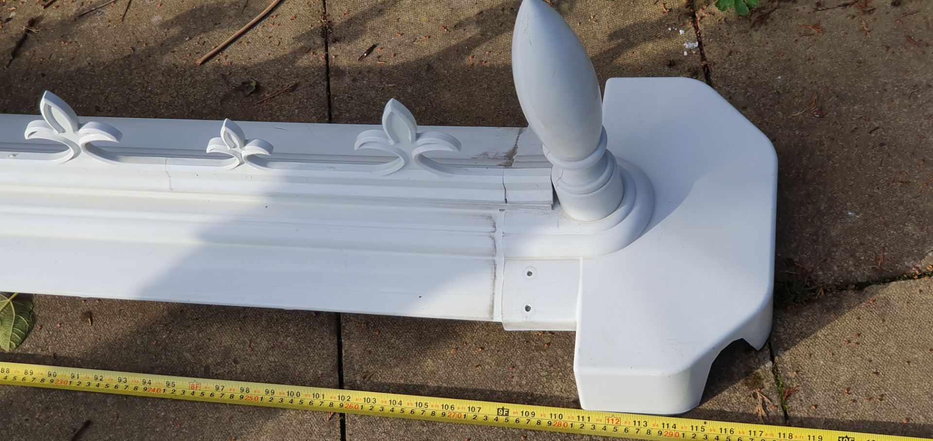 Conservatory Crest and Finials White 300cm Long x 36cm High - Image 9 of 9