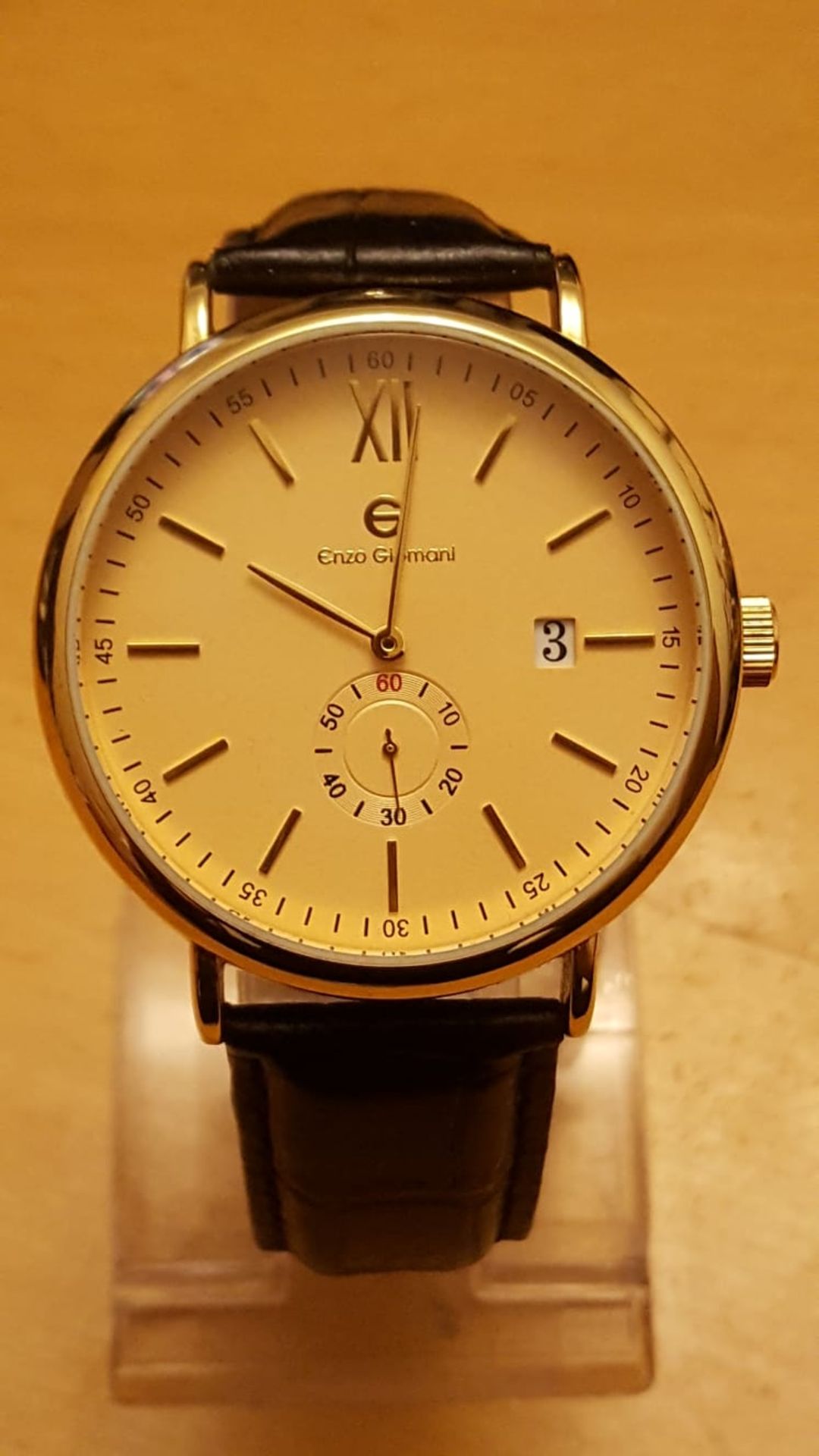 Brand New Enzo Giomani Gents Leather Strap Watch