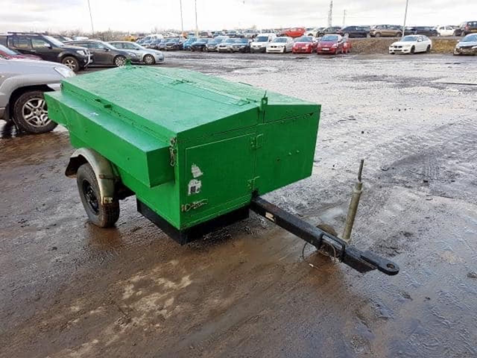 Pin hitch car trailer van with lift up storage and generator 6kva