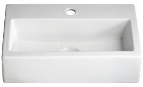 (SH1028) Oblong Countertop basin. This vitreous china oblong countertop basin has a single tap ...