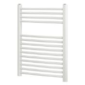 (YC158) 110x450mm White Curved Towel Warmer. High quality chrome-plated steel construction.