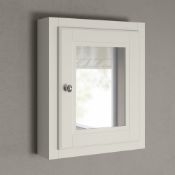 (CS207) 500mm Cambridge Clotted Cream Single Door Mirror Cabinet. RRP £199.99. Traditional aesthetic