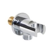 (SU1026) Brass Round Connector with Shower Handset Holder Chrome Plated Solid Brass Standard ...