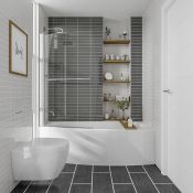 1700mm Left Hand Space Saver Shower Bath Screen Rail & Front Panel (Excludes End Panel). Ideal for