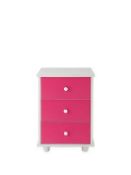 BOXED ITEM MIAMI 3 DRAWERS BEDSIDE [PINK] 59x41x40CM RRP:£70.0