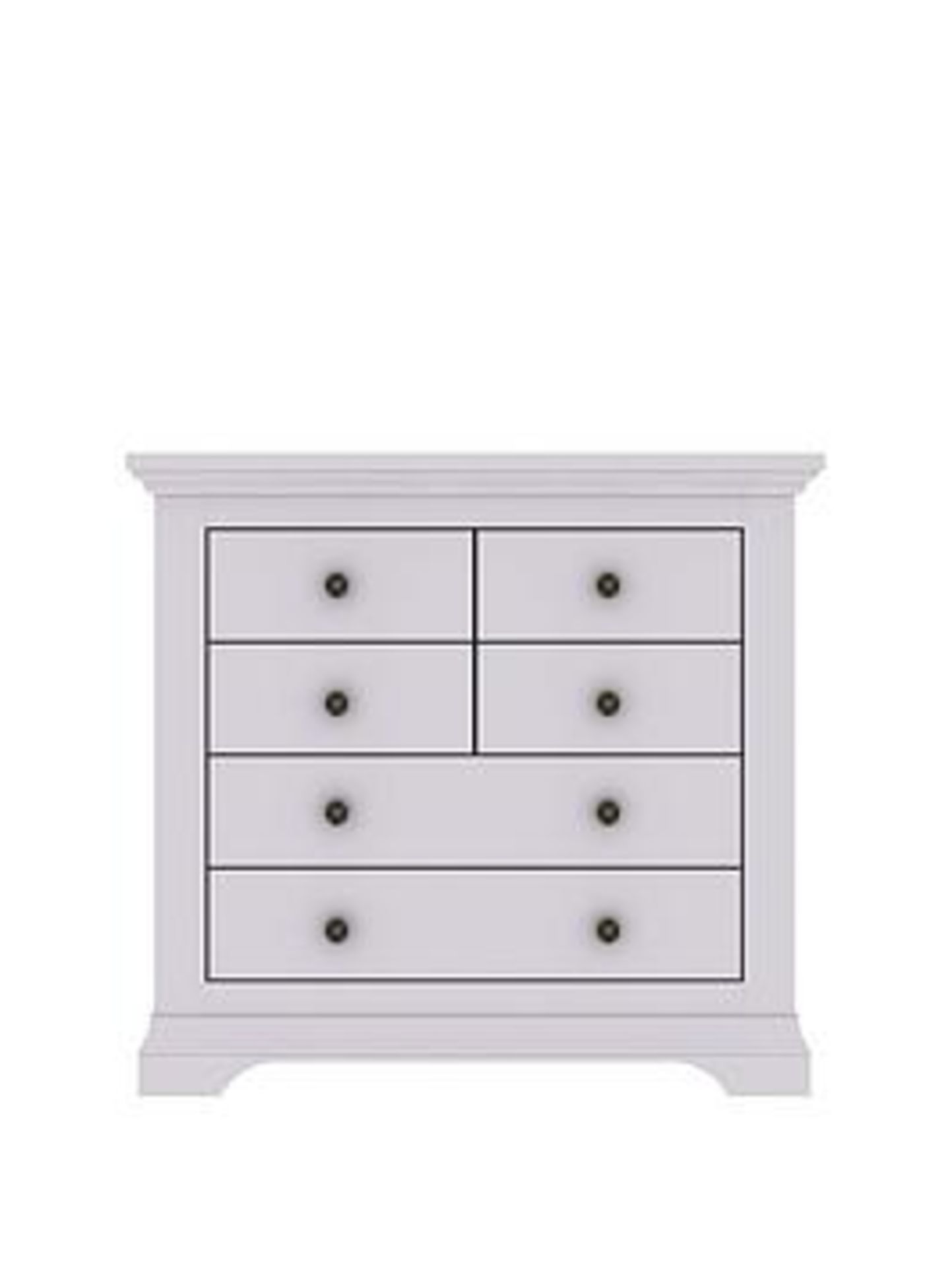 BOXED ITEM IDEAL HOME NORMANDY 6 DRAWERS CHEST [GREY] 92x100x42CM RRP:£466.0