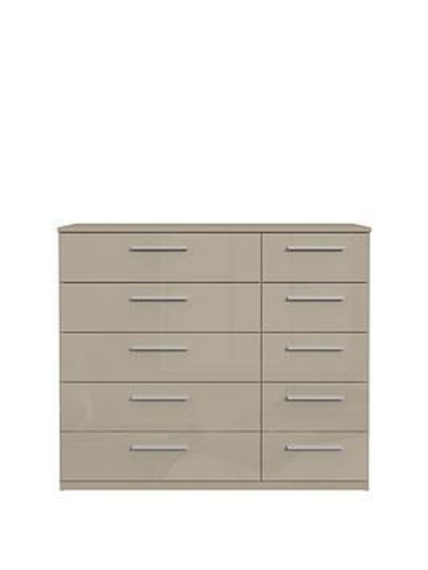 BOXED ITEM WESTBURY 10 DRAWERS CHEST [GREY GLOSS] 86x100x42CM RRP:£298.0