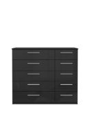 BOXED ITEM WESTBURY 10 DRAWERS CHEST [BLACK GLOSS] 86x100x41CM RRP:£298.0