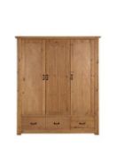 BOXED ITEM ALBION 3 DOORS 3 DRAWERS WARDROBE [PINE] 185x157x56CM RRP:£682.0