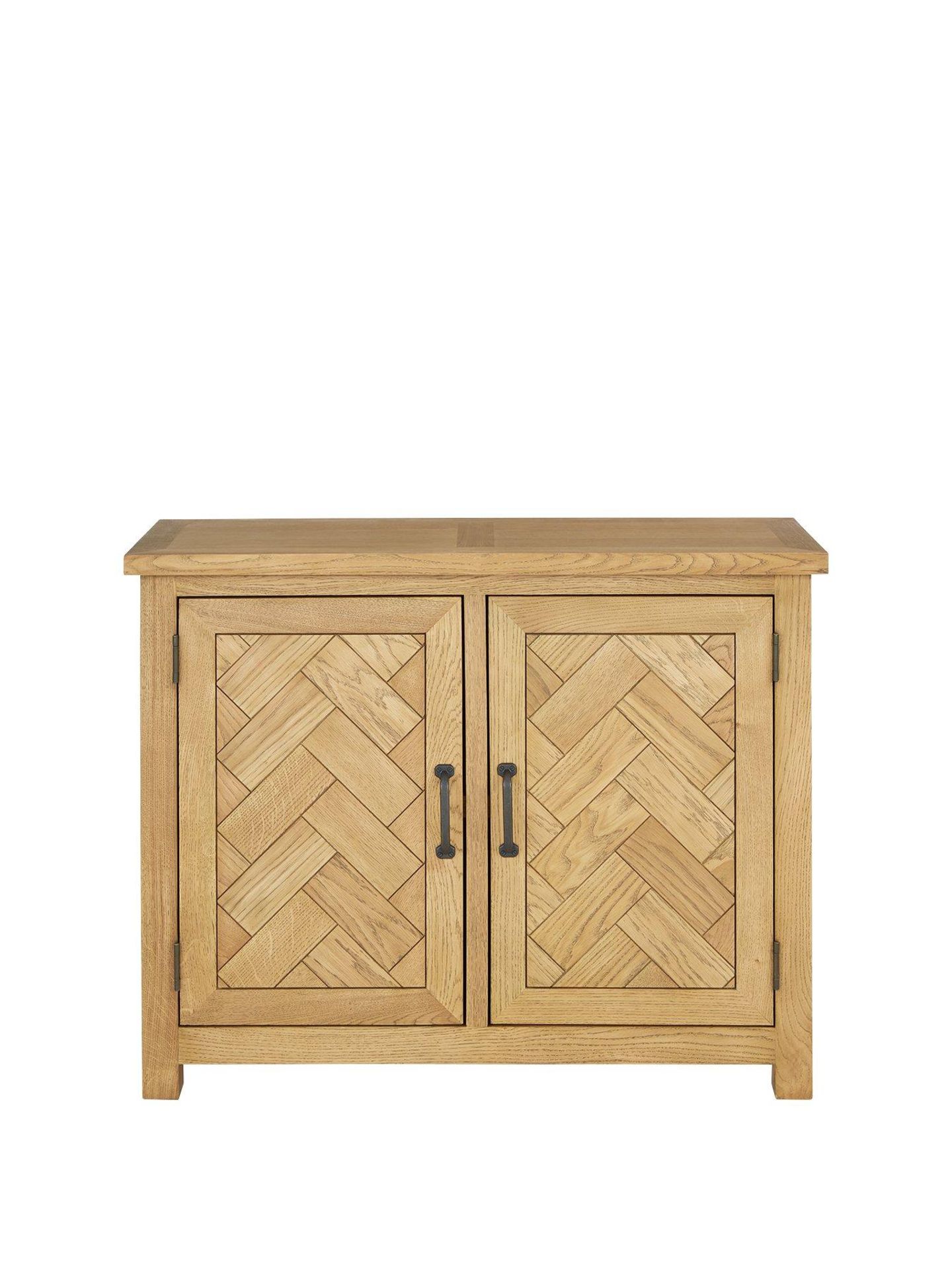 BOXED ITEM IDEAL HOME PARQUET 2 DOORS COMPACT SIDEBOARD [OAK] 75x95x33CM RRP:£390.0