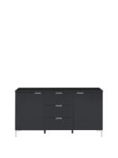 BOXED ITEM ADIRA 2 DOORS 3 DRAWERS SIDEBOARD [BLACK GLOSS] 73x138x39CM RRP:£310.0