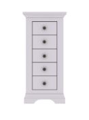 BOXED ITEM IDEAL HOME NORMANDY 5 DRAWERS CHEST [GREY] 117x53x41CM RRP:£378.0