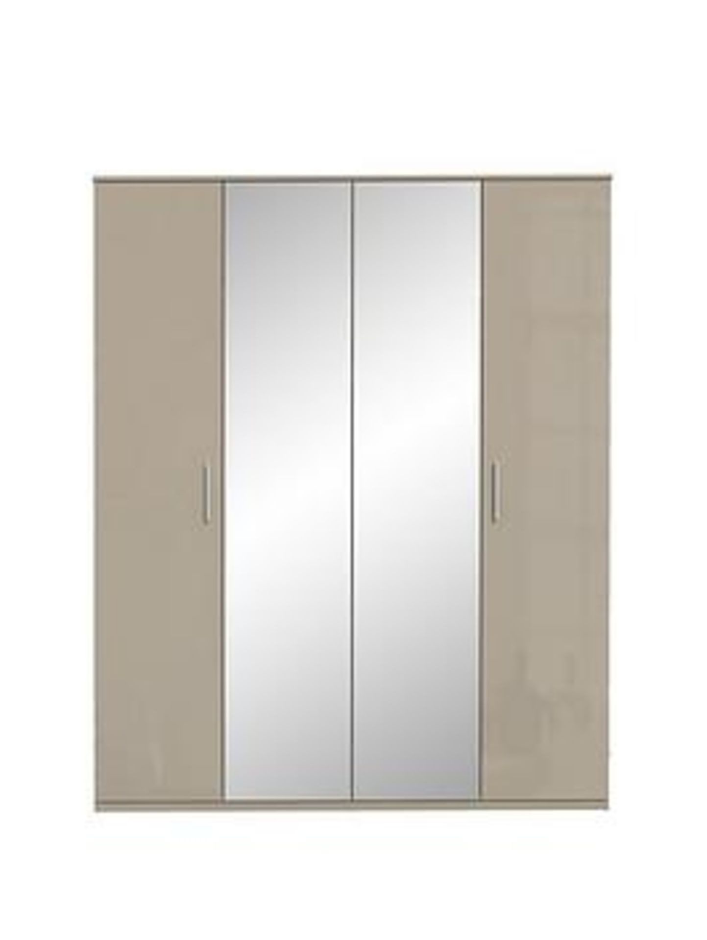 BOXED ITEM WESTBURY 4 DOORS WARDROBE [CASHMERE GLOSS] 201x160x55CM RRP:£514.0