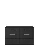 BOXED ITEM WESTBURY 6 DRAWERS CHEST [BLACK GLOSS] 64x101x42CM RRP:£226.0