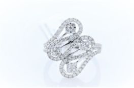 18ct White Gold Fancy Cluster Diamond Ring 1.15 Carats