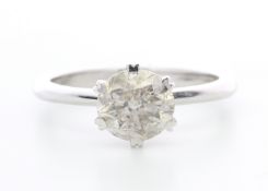 18ct White Gold Single Stone Claw Set Diamond Ring 1.70 Carats