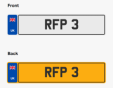 RFP 3. Private vehicle registration number plate, ready to transfer to new owner